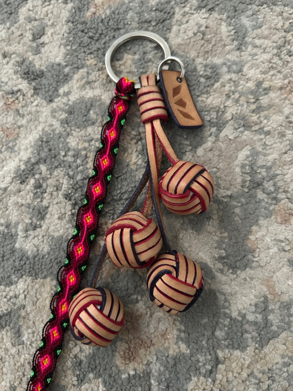 Consuela Leather Charm with friendship bracelet